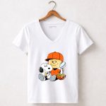 Clemson Tigers Peanuts Snoopy Champions 5 Womens V Neck.jpg