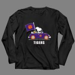 Clemson Tigers Snoopy Driving With Woodstock In Purple Car 4 Long Sleeves.jpg