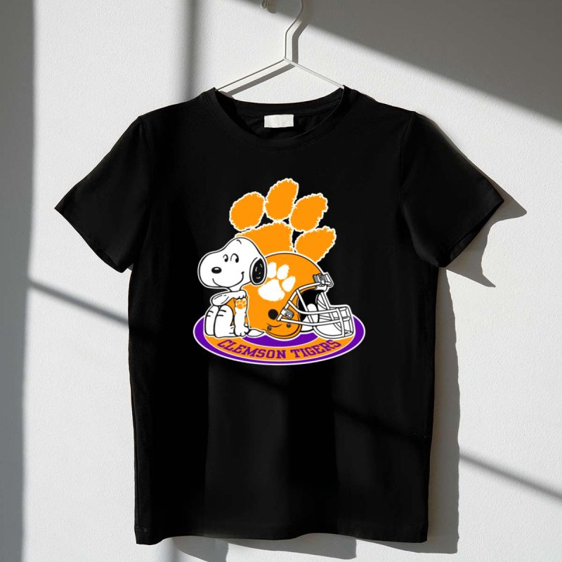 Clemson Tigers Snoopy Paw Print Helmet 1 T Shirt.jpg