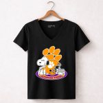 Clemson Tigers Snoopy Paw Print Helmet 7 Womens V Neck.jpg