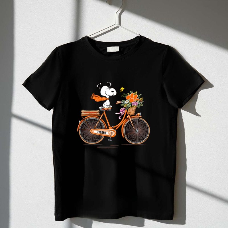 Clemson Tigers Snoopy Woodstock Bicycle Flowers 1 T Shirt.jpg