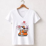 Clemson Tigers Snoopy and Hello Kitty Valentine 5 Womens V Neck.jpg