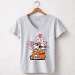 Clemson Tigers Snoopy and Hello Kitty Valentine 7 Womens V Neck.jpg