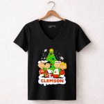 Clemson Tigers Snoopy and the Peanuts Christmas 7 Womens V Neck.jpg