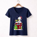 Cleveland Cavaliers Snoopy Christmas Peanuts Basketball Holiday 5 Womens V Neck