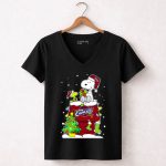 Cleveland Cavaliers Snoopy Christmas Peanuts Basketball Holiday 7 Womens V Neck