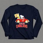 Cleveland Cavaliers Snoopy Driving Car with Basketball and Flag 6 Long Sleeves