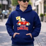 Cleveland Cavaliers Snoopy Driving Car with Basketball and Flag T Shirt 8