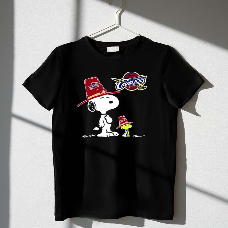 Cleveland Cavaliers Snoopy And Woodstock In Cavaliers Hats 1 T Shirt