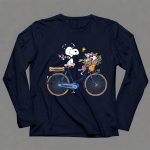Cleveland Guardians Snoopy Riding Bicycle with Flowers and Baseball Bow Tie 6 Long Sleeves.jpg