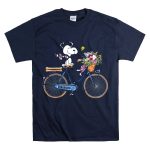 Cleveland Guardians Snoopy Riding Bicycle with Flowers and Baseball Bow Tie T Shirt 7.jpg