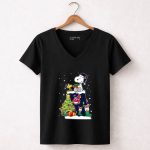 Cleveland Indians Snoopy Woodstock Christmas 7 Womens V Neck.jpg