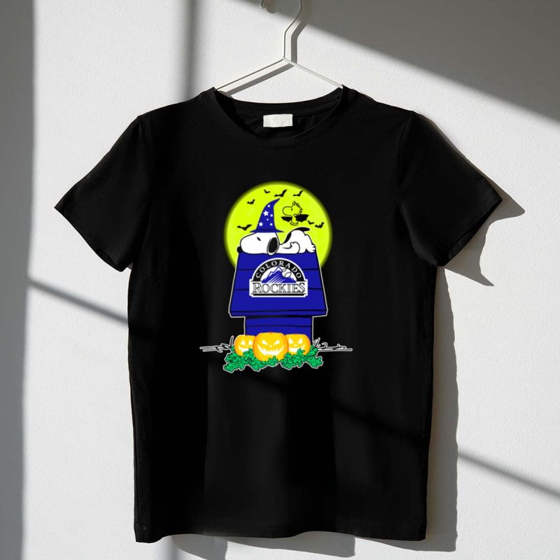 Colorado Rockies Snoopy Halloween Pumpkin Moon Woodstock 1 T Shirt.jpg