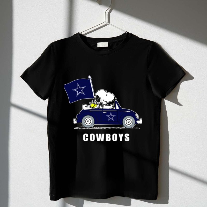 Cowboys Snoopy Dallas Cowboys Flag Peanuts Woodstock Car Blue Star 1 T Shirt