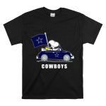 Cowboys Snoopy Dallas Cowboys Flag Peanuts Woodstock Car Blue Star T Shirt 6