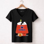 Cowboys Snoopy Woodstock Football Dallas Star House 7 Womens V Neck