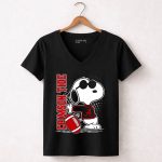 Crimson Tide Alabama Snoopy Football 7 Womens V Neck