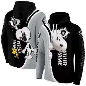 Custom Name Las Vegas Raiders Peeking Snoopy AOP Hoodie 1.jpg