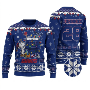 Custom Name Snoopy New York Giants Ugly Sweater 1.png