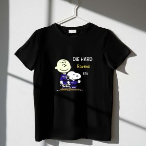 DIE HARD Baltimore Ravens Fan Snoopy Charlie Brown 1 T Shirt