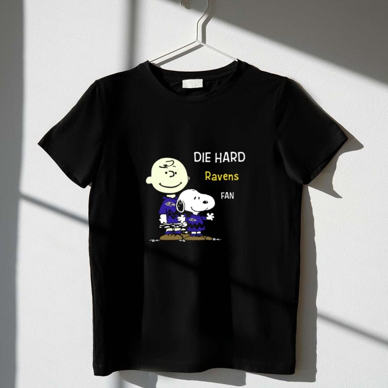 Die Hard Baltimore Ravens Fan Snoopy Charlie Brown 1 T Shirt