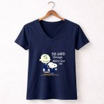 DIE HARD Chicago White Sox FAN Snoopy and Charlie Brown 5 Womens V Neck.jpg