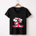Dabbing Snoopy Wear Kansas City Chiefs 7 Womens V Neck