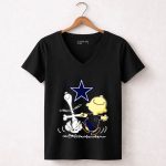 Dallas Cowboys Peanuts Snoopy And Charlie Brown Dancing Star 7 Womens V Neck