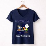 Dallas Cowboys Snoopy Charlie Brown Happy Thanksgiving 5 Womens V Neck