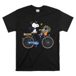 Dallas Cowboys Snoopy on Bicycle with Flowers and Star Basket T Shirt 6