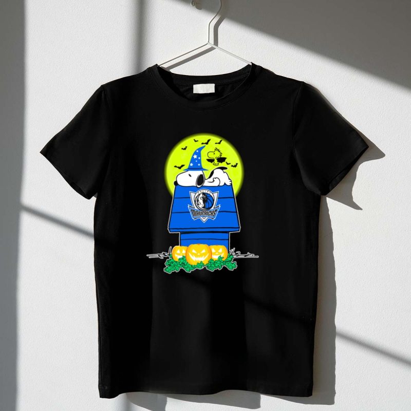 Dallas Mavericks Snoopy Halloween Doghouse Moon Pumpkins 1 T Shirt