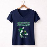 Dallas Stars Here We Go Stars Charlie Brown Snoopy And Woodstock 5 Womens V Neck.jpg