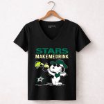Dallas Stars Make Me Drink Snoopy Hockey Fan 7 Womens V Neck.jpg