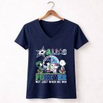 Dallas Stars Mavericks Texas Rangers Dallas Cowboys Snoopy 5 Womens V Neck