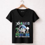 Dallas Stars Mavericks Texas Rangers Dallas Cowboys Snoopy 7 Womens V Neck
