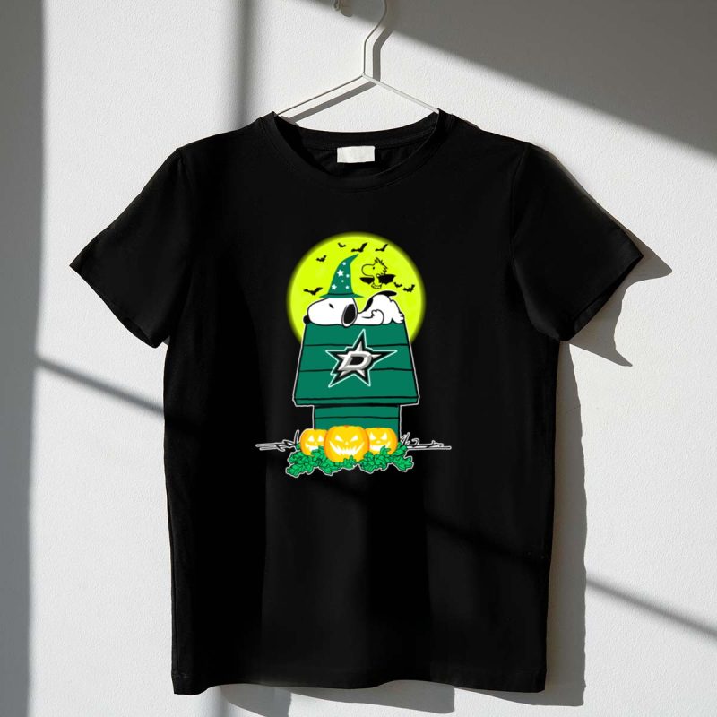 Dallas Stars Snoopy Halloween Moon Pumpkins Woodstock 1 T Shirt.jpg