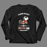 Damn Right I Am A Atlanta Falcons Fan Now And Forever Snoopy Football Helmet 4 Long Sleeves