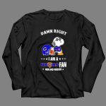 Damn Right I Am a Bears Fan Now and Forever Snoopy Chicago Bears 4 Long Sleeves