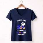 Damn Right I Am a Bears Fan Now and Forever Snoopy Chicago Bears 5 Womens V Neck