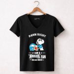 Damn Right I Am a Philadelphia Eagles Fan Now and Forever Snoopy 7 Womens V Neck
