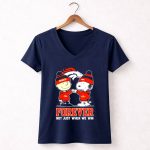 Denver Broncos Charlie Brown and Snoopy Forever Not Just When We Win 5 Womens V Neck