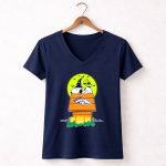 Denver Broncos Halloween Snoopy Woodstock Pumpkins Moon 5 Womens V Neck