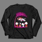 Denver Broncos Peanuts characters in October we wear pink 4 Long Sleeves