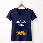 Denver Broncos Snoopy Halloween Pumpkin House 5 Womens V Neck