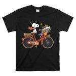 Denver Broncos Snoopy on Bicycle with Woodstock and Helmet T Shirt 6