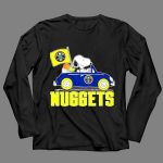 Denver Nuggets Snoopy Driving Car with Basketball Flag 4 Long Sleeves