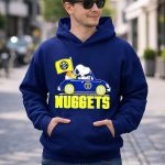 Denver Nuggets Snoopy Driving Car with Basketball Flag 8 Hoodie