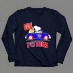 Detroit Pistons Basketball Snoopy Driving Car with Flag 6 Long Sleeves