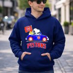 Detroit Pistons Basketball Snoopy Driving Car with Flag 8 Hoodie