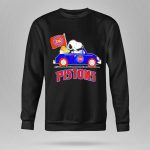 Detroit Pistons Basketball Snoopy Driving Car with Flag 9 Hoodie